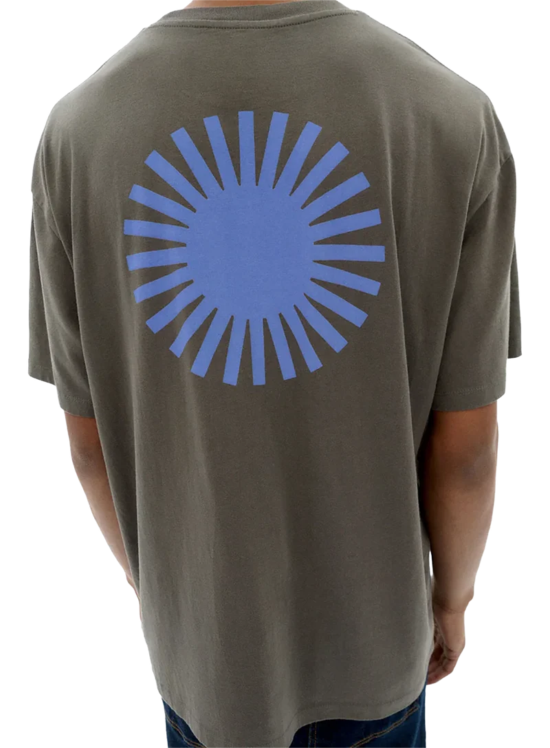 Camiseta Gris Sol Espalda Azul Aaron