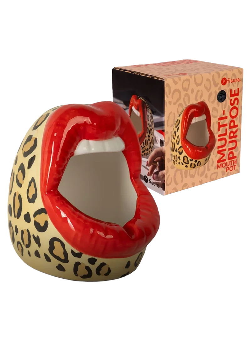Cenicero Boca / Bote Multiusos Leopardo