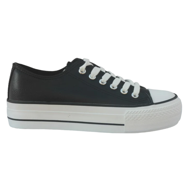 MUJER DEPORTIVA MANICA PLATAFORMA NEGRO POLIPIEL