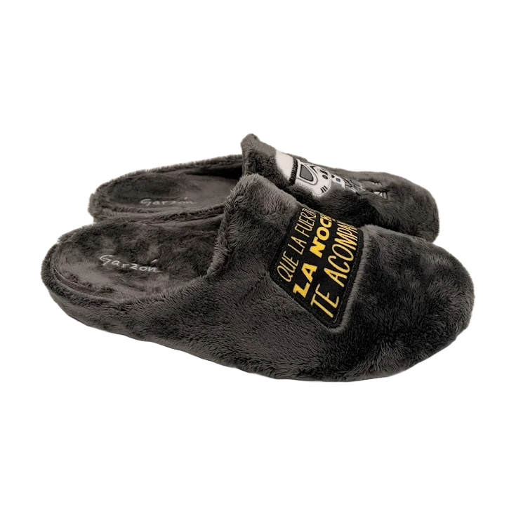 HOMBRE ZAPATILLAS DE ESTAR POR CASA MONTLIS (B. FRASE / ROBOT) GRIS OSC.