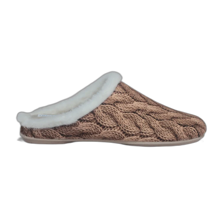 MUJER ZAPATILLAS DE ESTAR POR CASA LANA BEIG