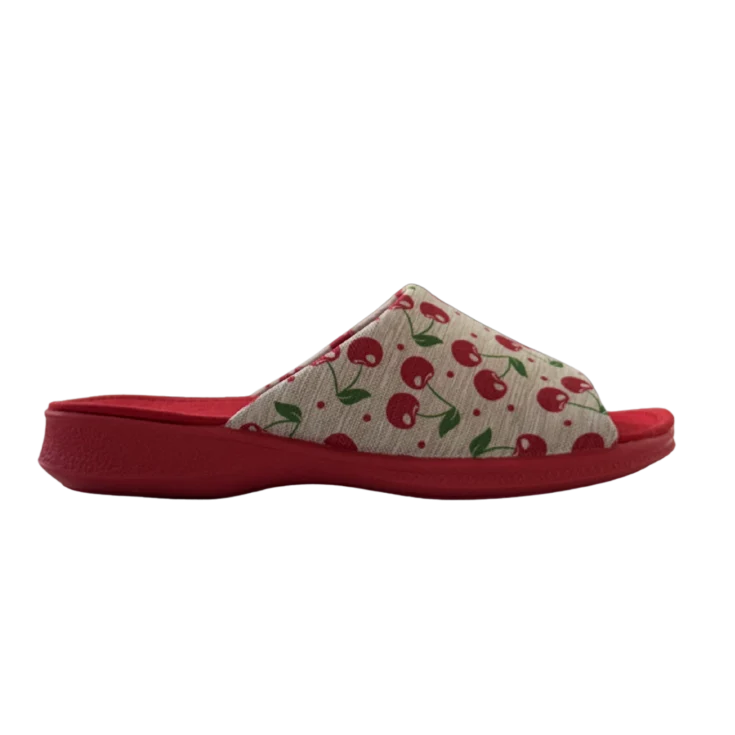 MUJER ZAPATILLAS DE ESTAR POR CASA CEREZAS ROJO