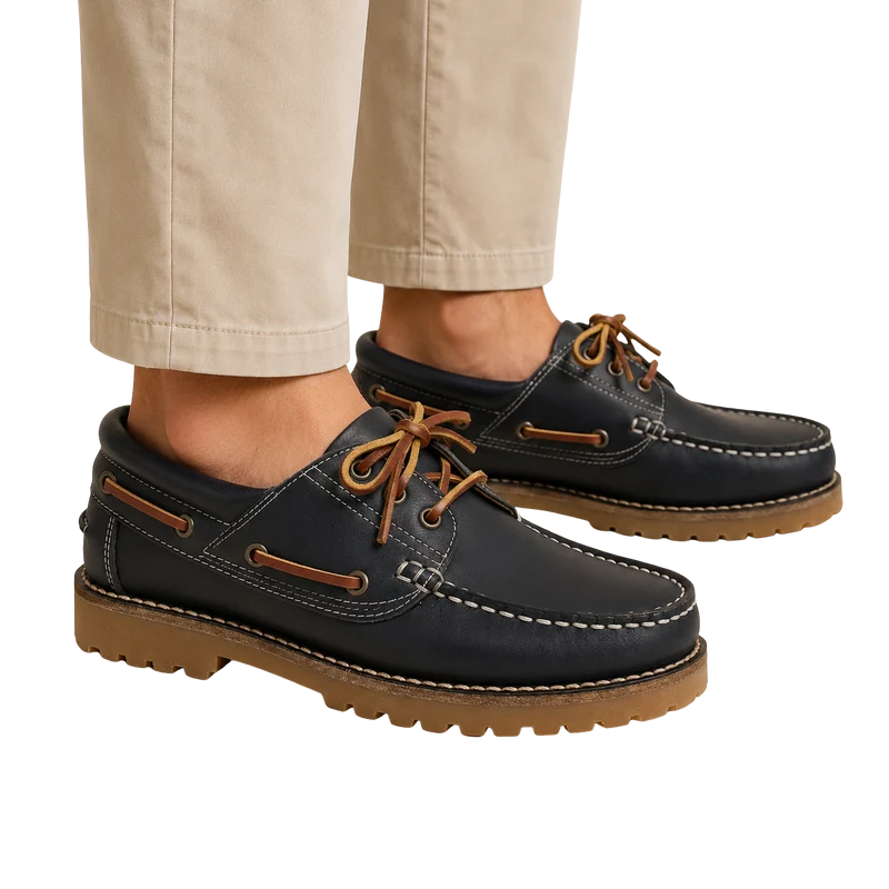 NÁUTICOS CLÁSICOS BENAVENTE UNISEX CORDONES PIEL PULL MARINO