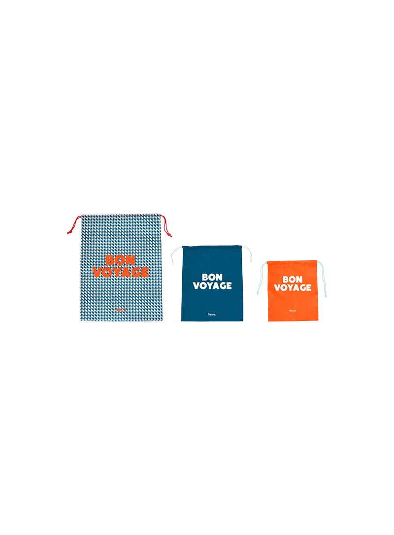 Bolsas De Viaje "bon Voyage" Pack De 3