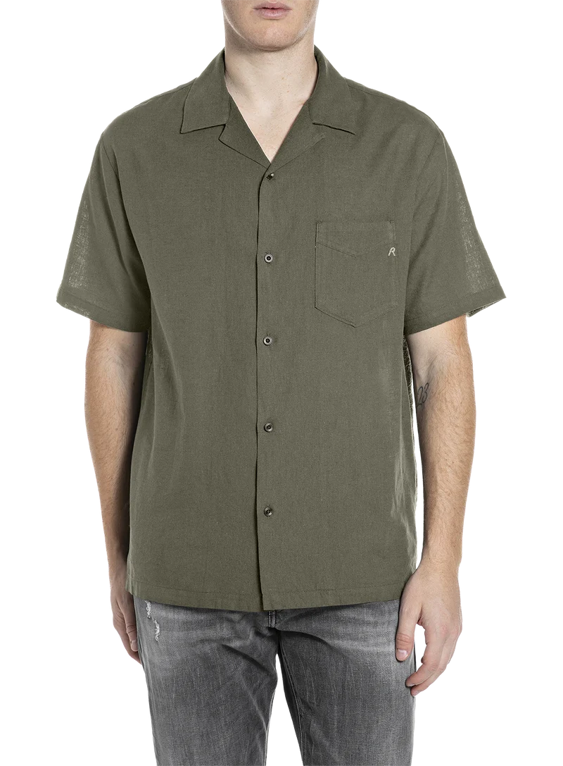 Camisa De Lino Y Algodón Relaxed Fit