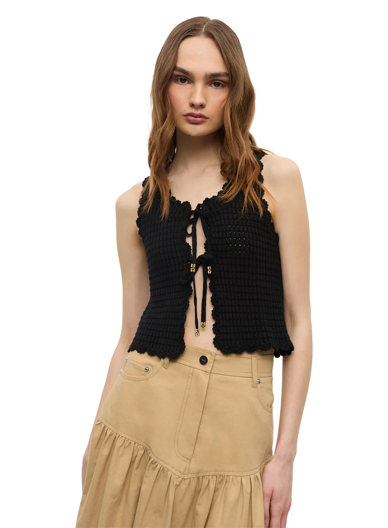 Top Crochet Applique Vest