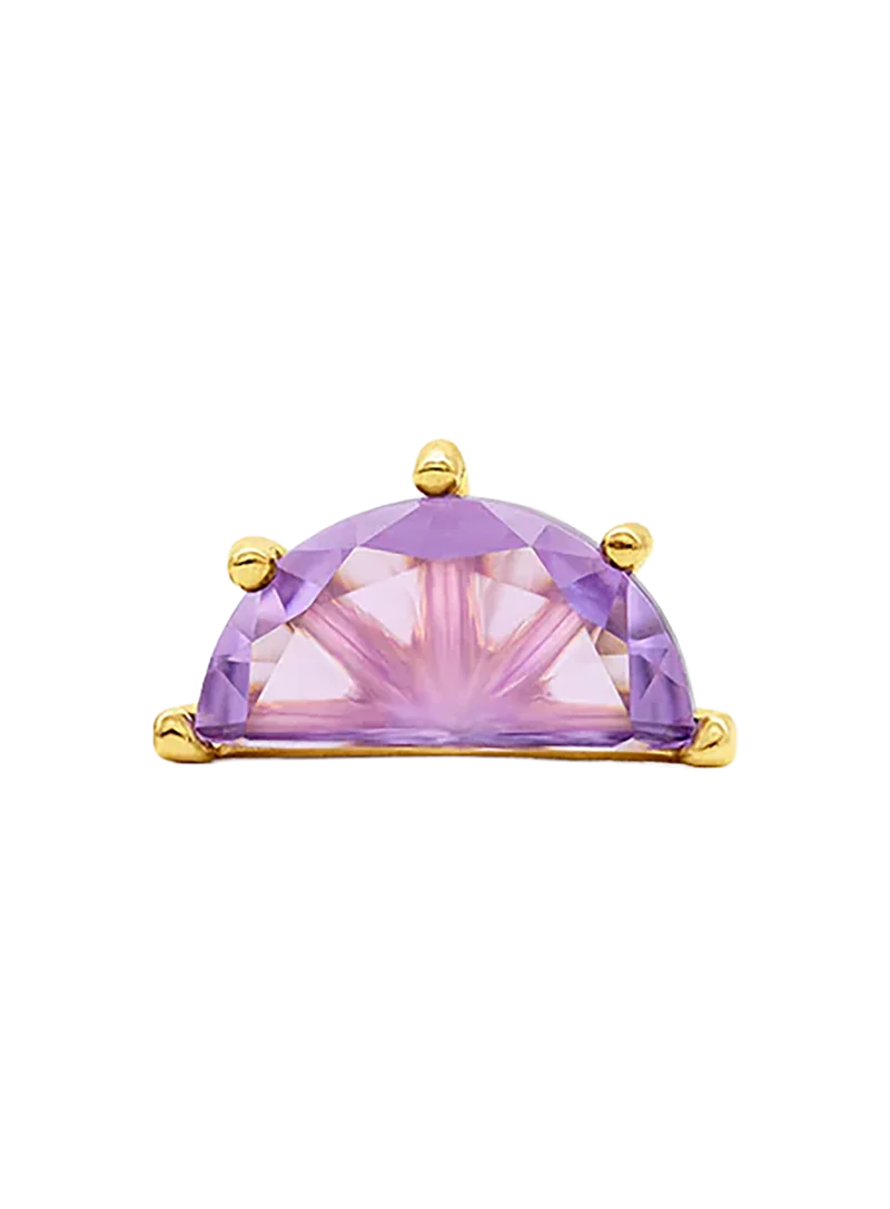 Half Cut Amethyst Earring