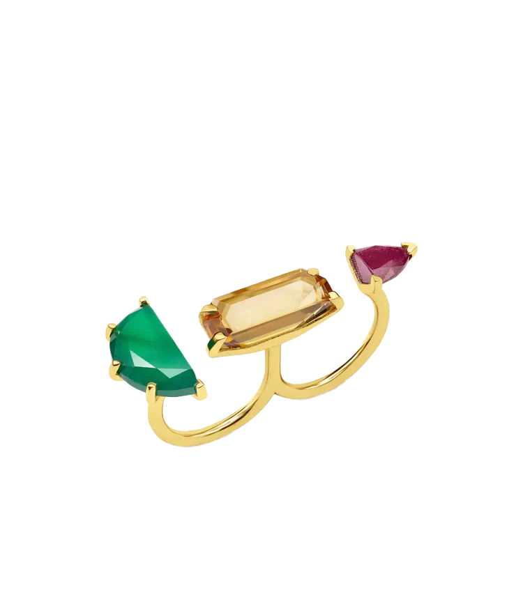 Anillo Doble Half Cut