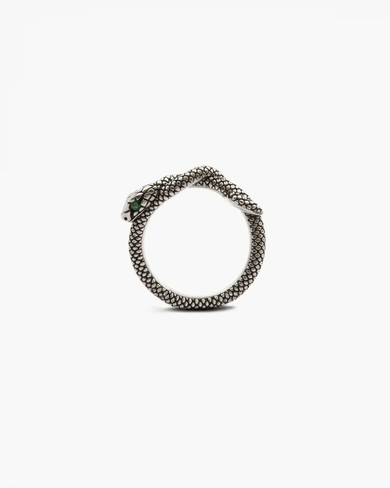 Anillo Serpiente Con Ojos Zirconia Cúbica Verde