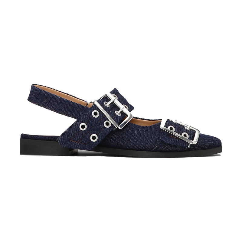 Bailarinas Denim Feminine Buckle