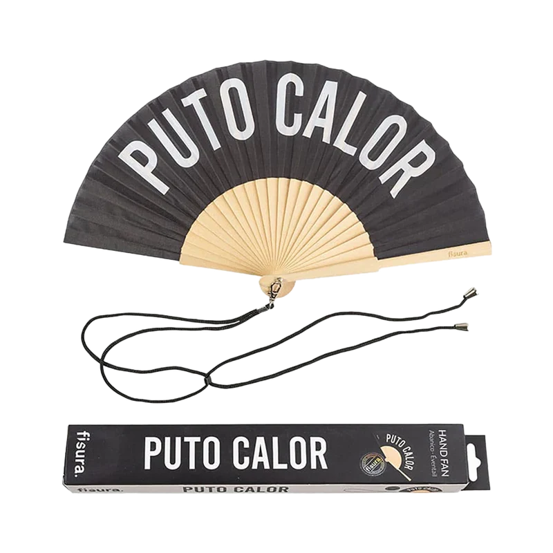 Abanico "puto Calor" Negro