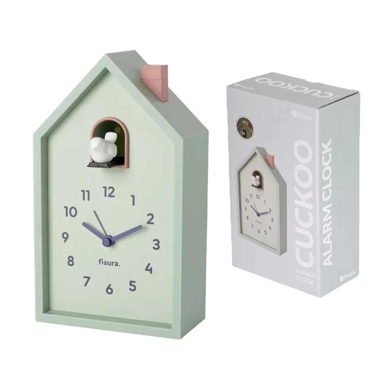 Reloj Despertador Cuco Casita Menta