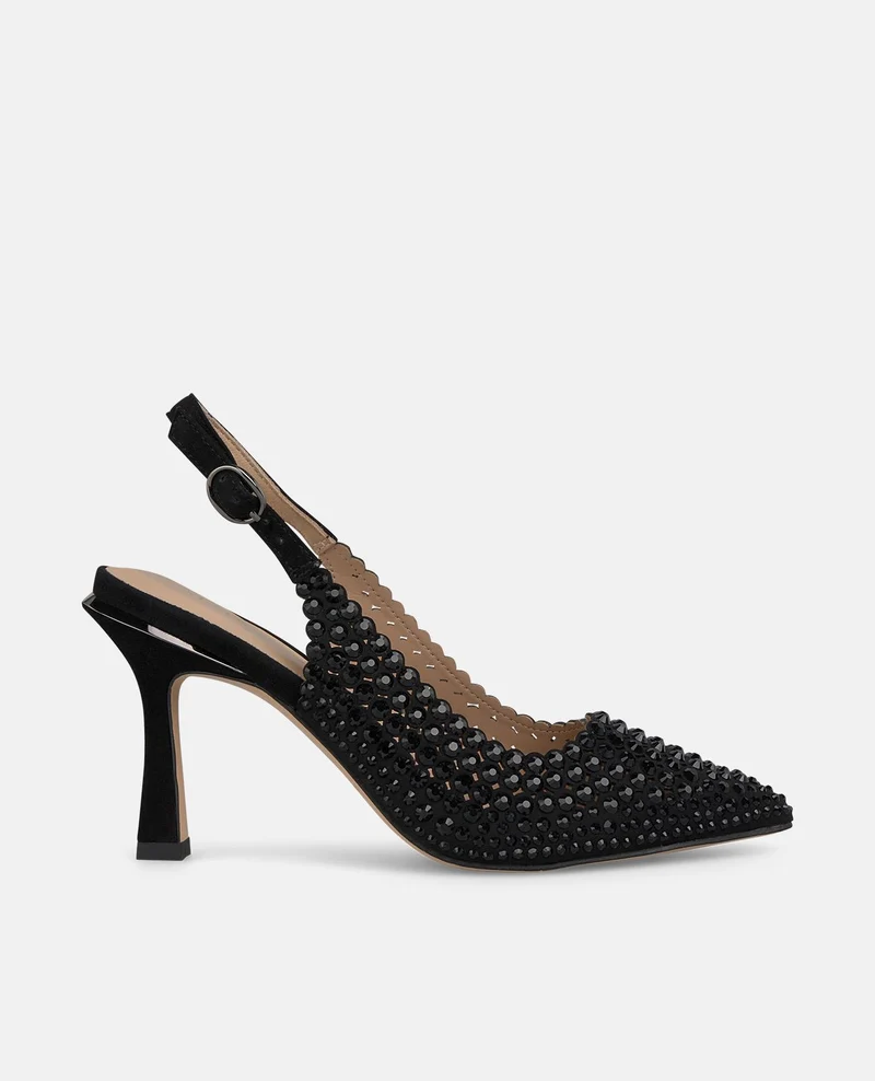 ZAPATO CON PEDRERÍA TACÓN