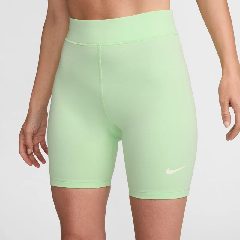 Mallas Cortas Nike Sportswear Classic De 20 cm Y Talle Alto - Mujer