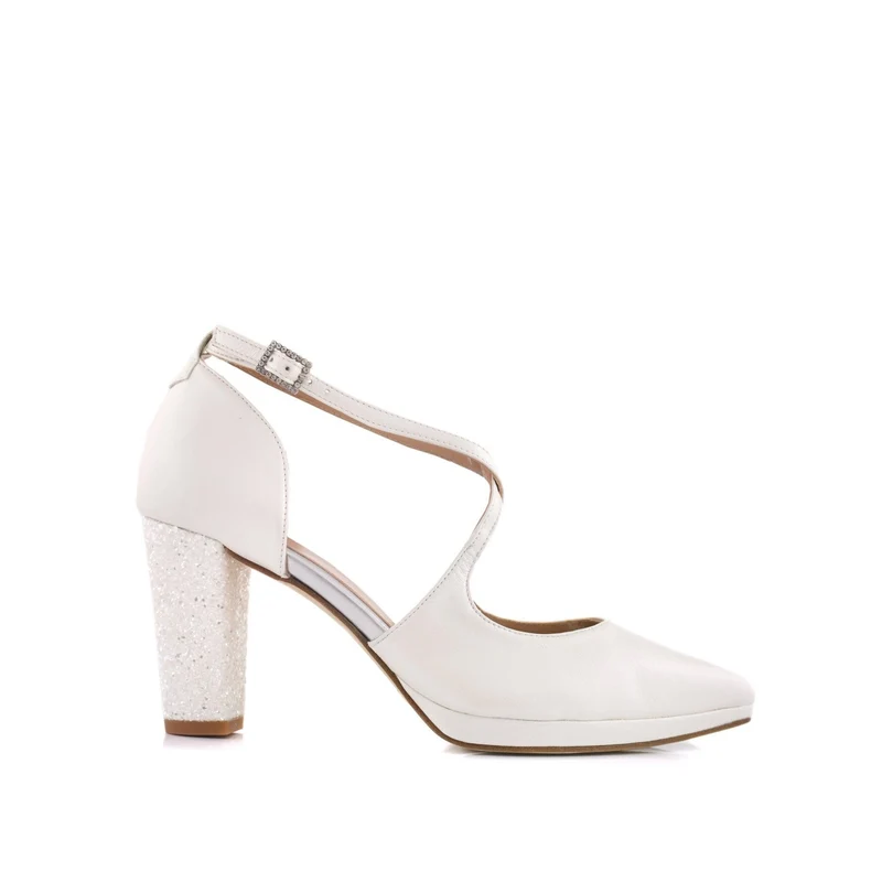 Lola Blanco Nacar Glitter Cristal Midi