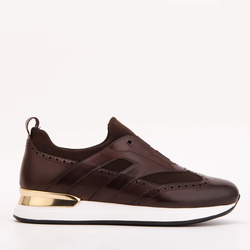 The Arcadia Brown Leather Men Sneaker