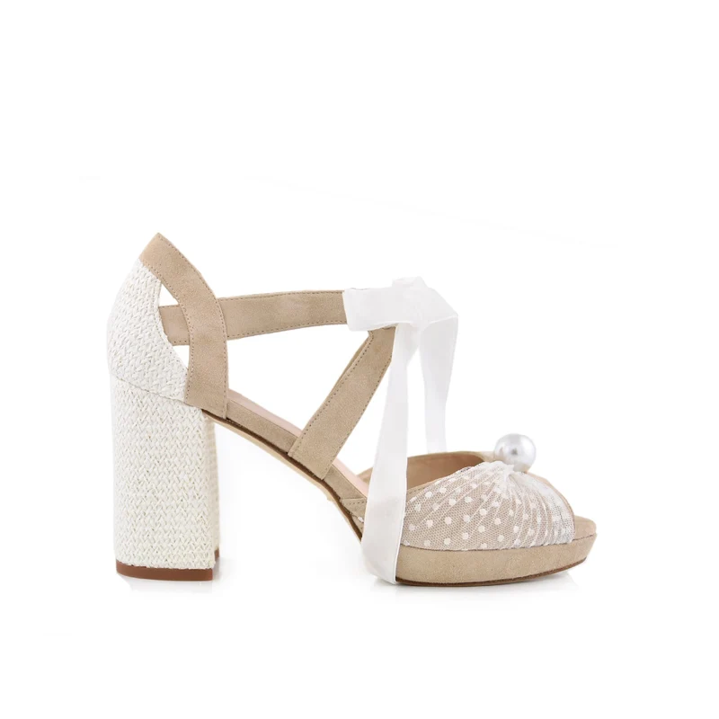 EN STOCK ÁGNES beige rafia perla Talla 38