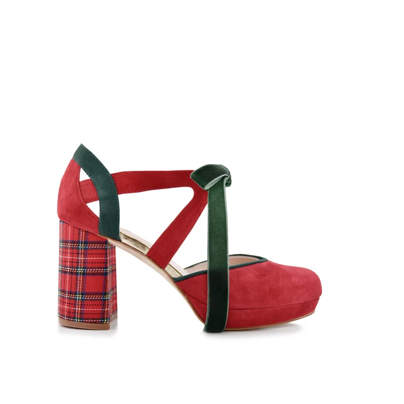 Hera red y verde tartán Ante Midi