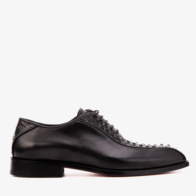 The Vespera Black Genuine Python & Calf Leather Men Oxford