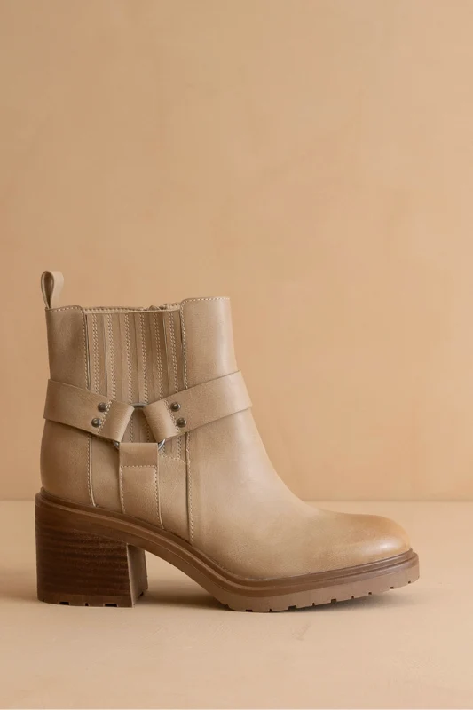 The Jayden Moto Bootie - Khaki