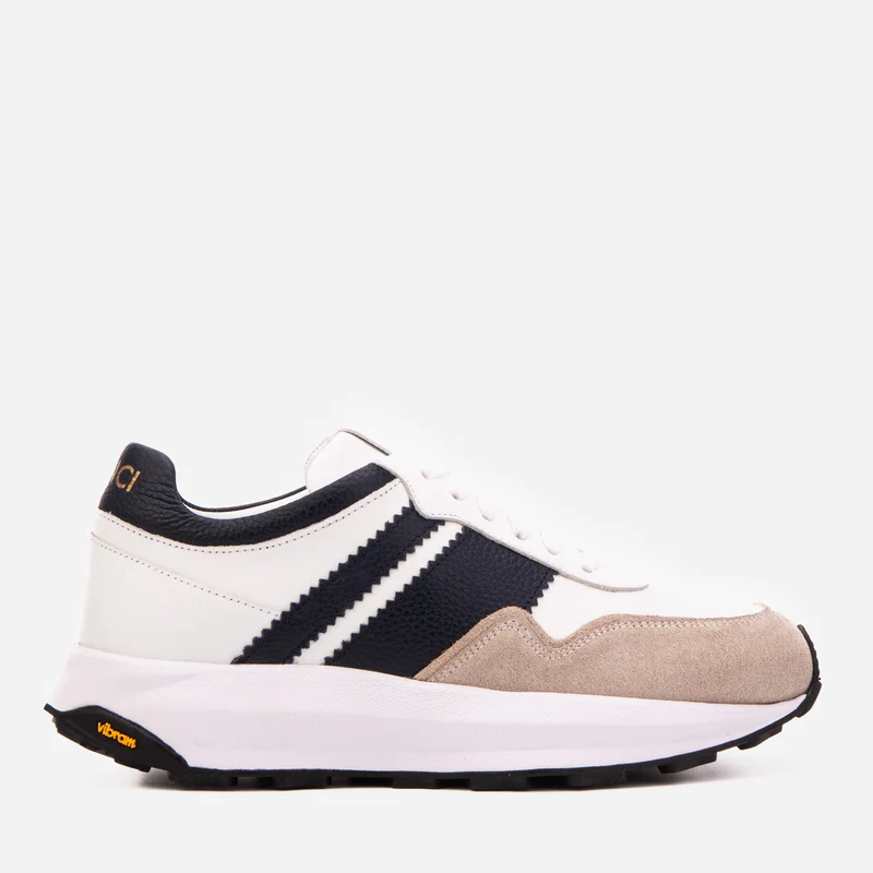 The Valtieri Navy & Sand Leather Men Sneaker