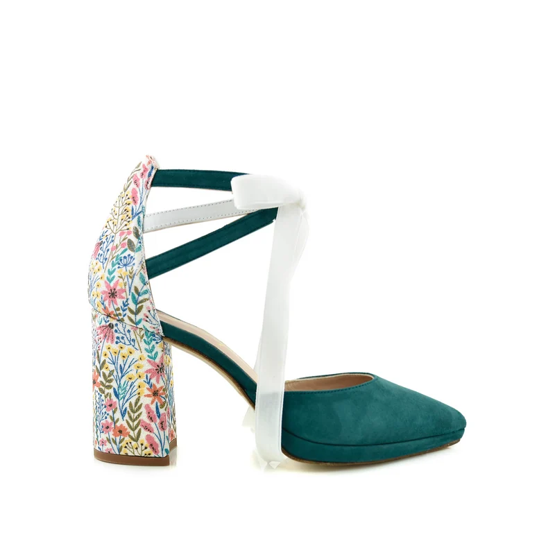 Lola Verde Ayla Botella Aquarelle Midi