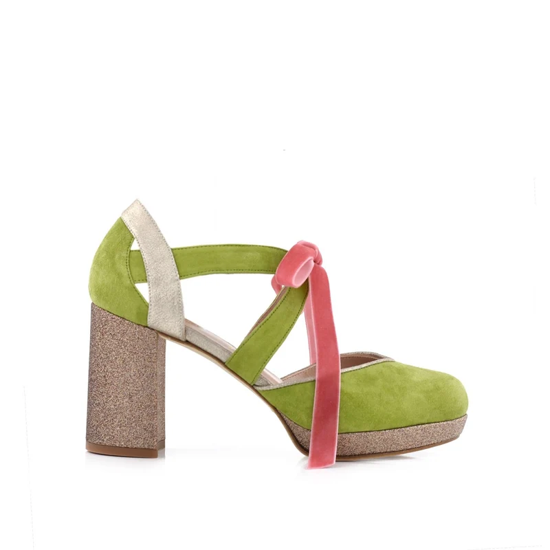 Hera Verde Glitter Midi