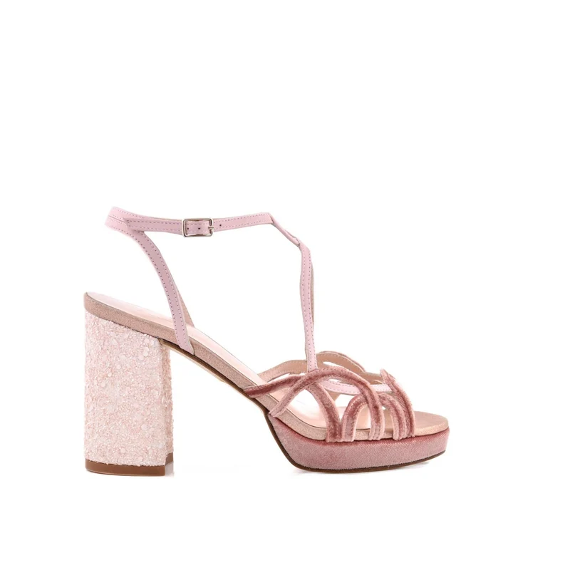 Gala rosa Glitter Midi