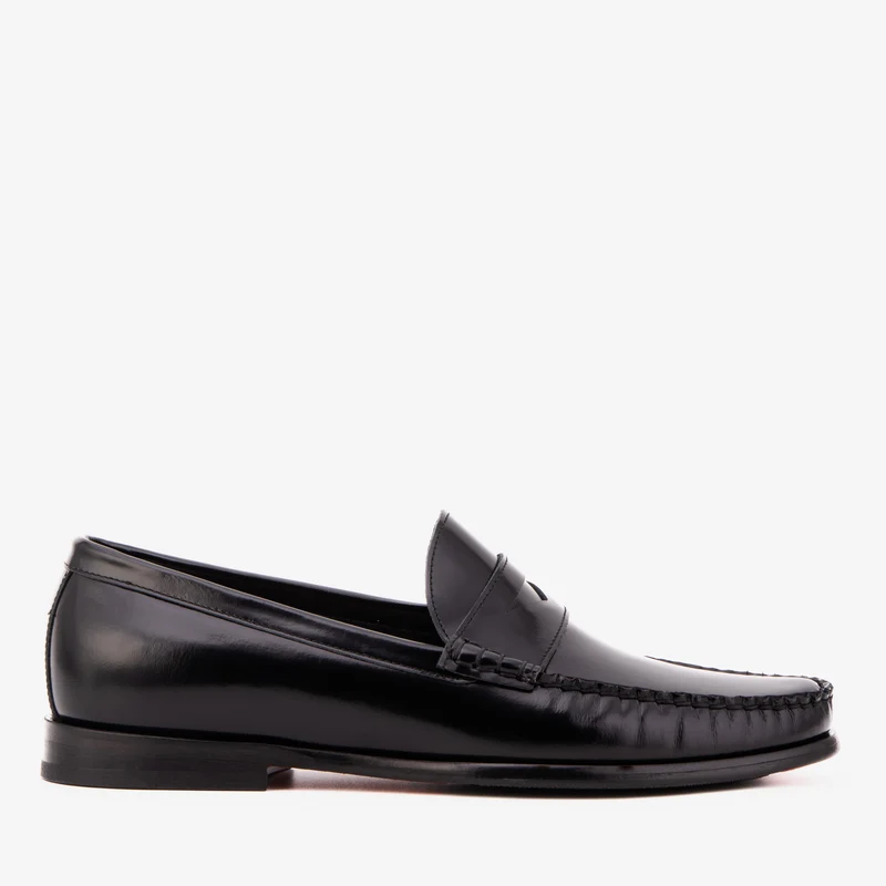 The Belmont Black Polished Leather Men Loafer
