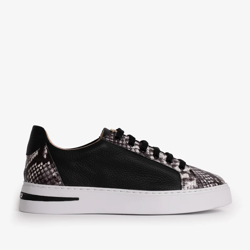 The Burano Black & White Leather Women Sneaker