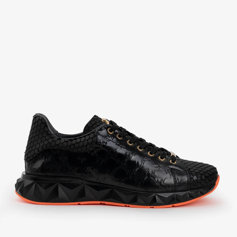 The Caesars Black Leather Men Sneaker
