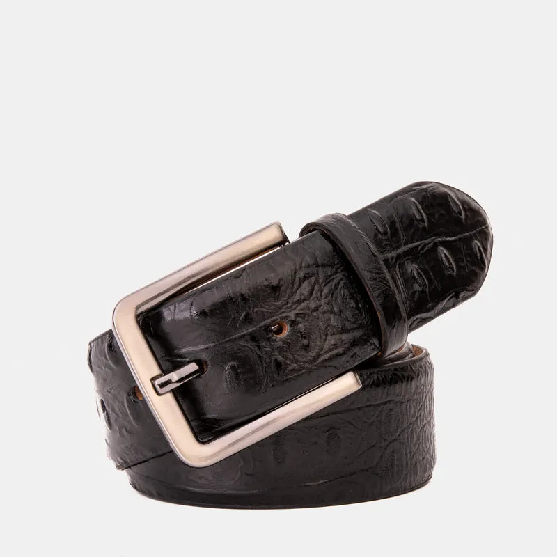 The Randor Black Leather Belt