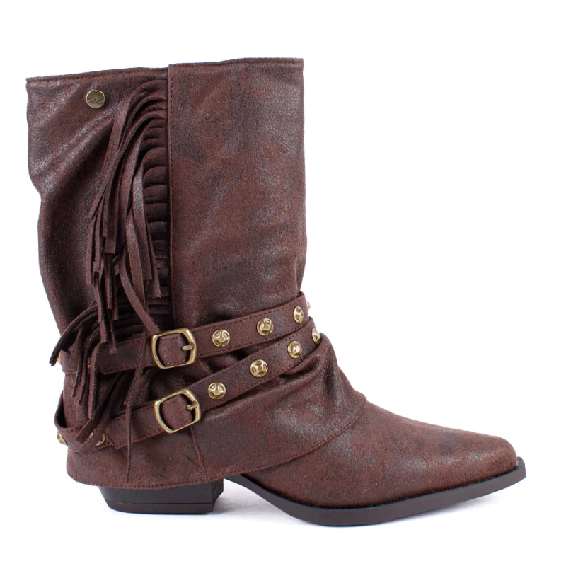 BOTIN COWBOY FLECOS MOKA 1353
