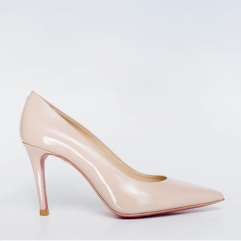 The Ege Cream Leather Pump Fuchsia Sole Women Shoe