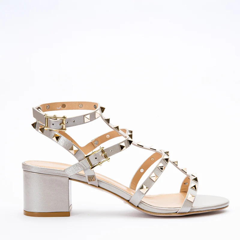 The Nejapa Beige Leather Multi Strap Women Sandal