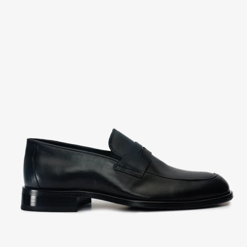 The Marinka Black Leather Shoe Penny Loafer Men Shoe