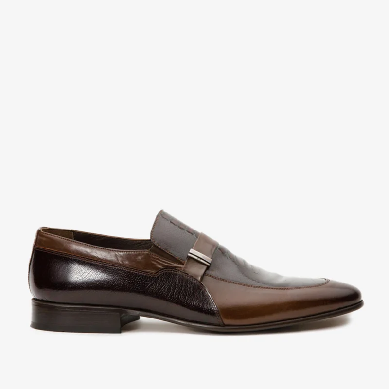The Kazablanka Brown Leather Bit Loafer Men Shoe