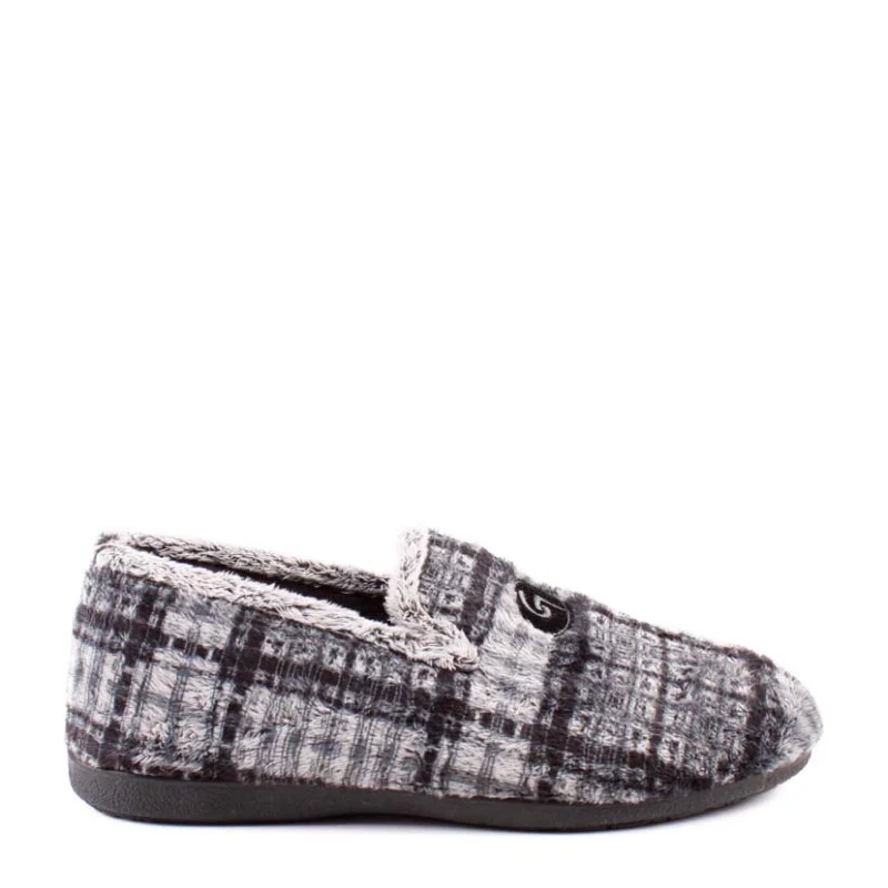 ZAPATILLA CERRADA CUADROS NEGRO 6501-292