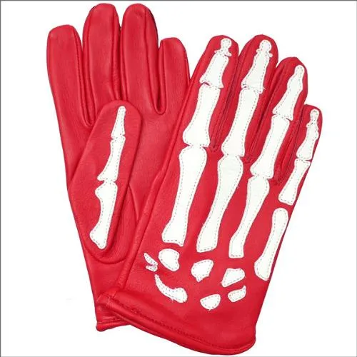 SUPREME/VANSON - LEATHER X RAY GLOVES (RED)