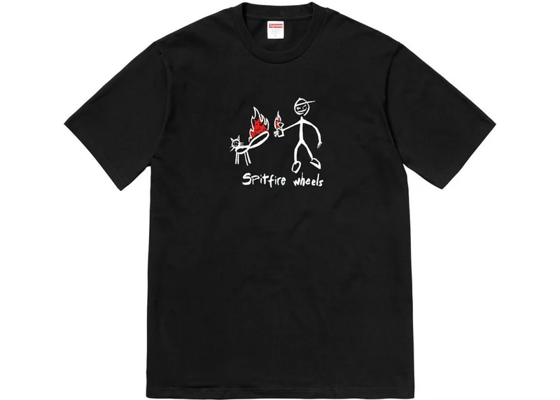 SUPREME/SPITFIRE - CAT TEE (BLACK)