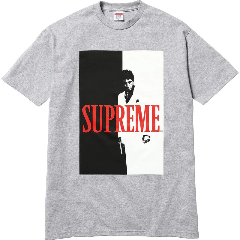 SUPREME/SCARFACE - SPLIT TEE (HEATHER GREY)
