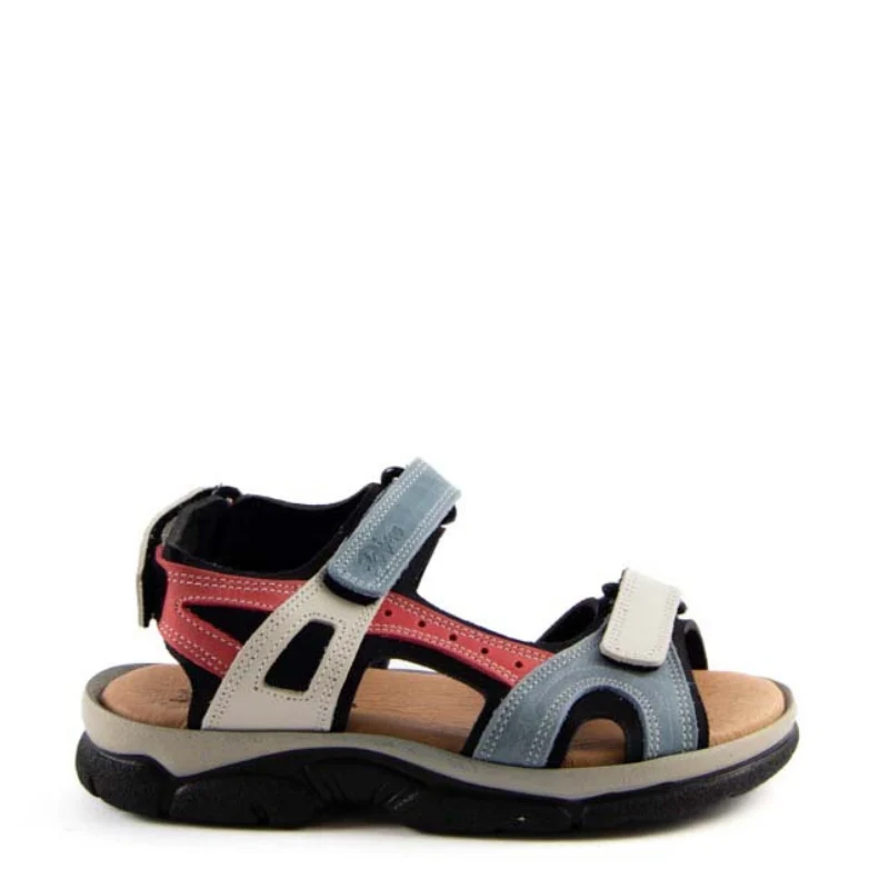 SANDALIA VELCROS AZUL BLANCO 7040