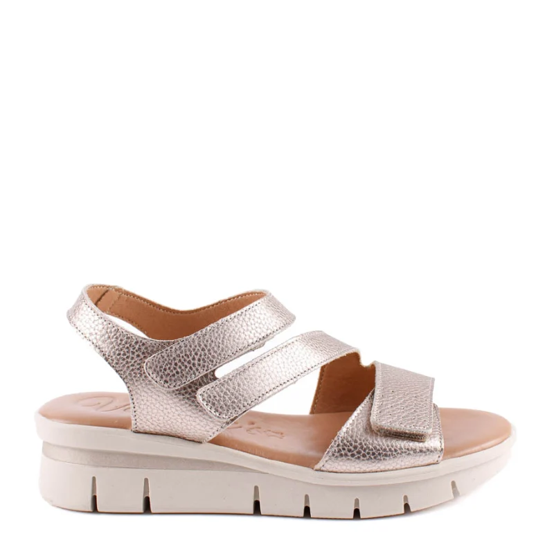 SANDALIA TRIPLE VELCRO TAUPE 2601