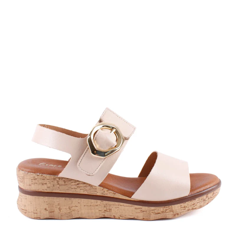 SANDALIA HEBILLA VELCRO BEIGE 518