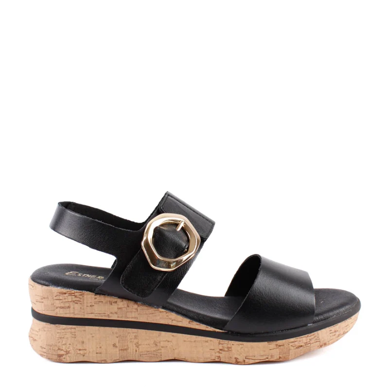 SANDALIA HEBILLA VELCRO NEGRO 518