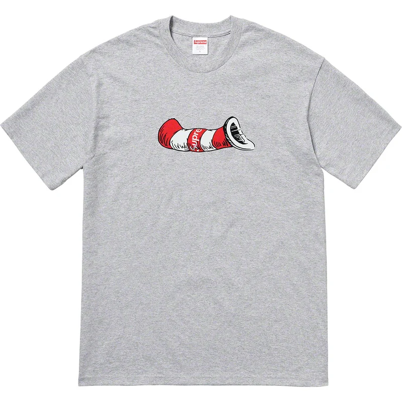 SUPREME/DR. SEUSS - CAT IN THE HAT TEE (HEATHER GREY)