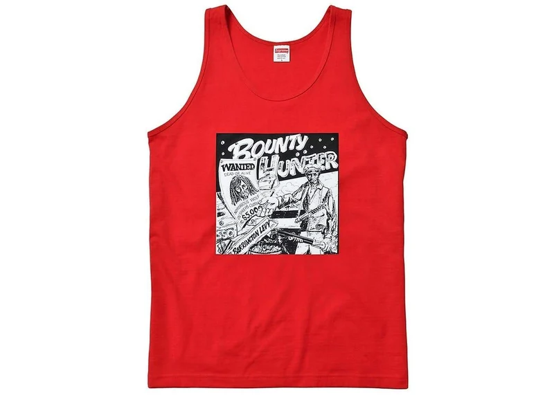 SUPREME/BARRINGTON LEVY & JAH LIFE - BOUNTY HUNTER TANK TOP (RED)