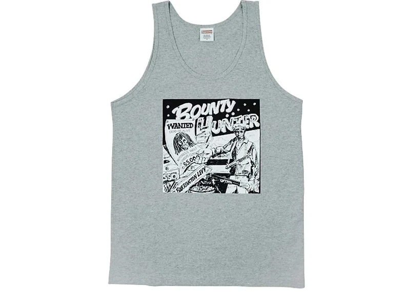 SUPREME/BARRINGTON LEVY & JAH LIFE - BOUNTY HUNTER TANK TOP (GREY)