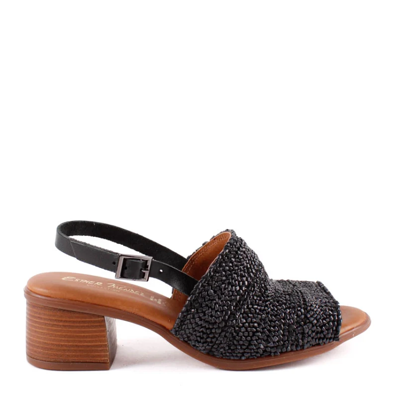 SANDALIA PALA RAFIA NEGRO 2732