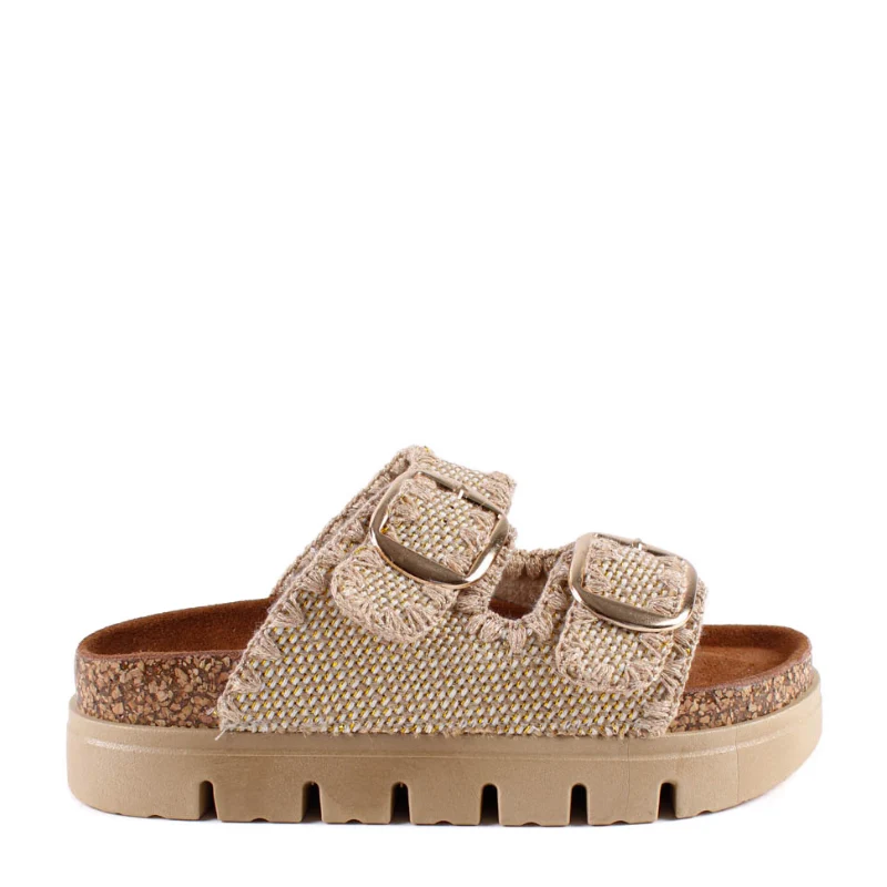 BIO DOBLE HEBILLA TEJIDO CAMEL 27-3049